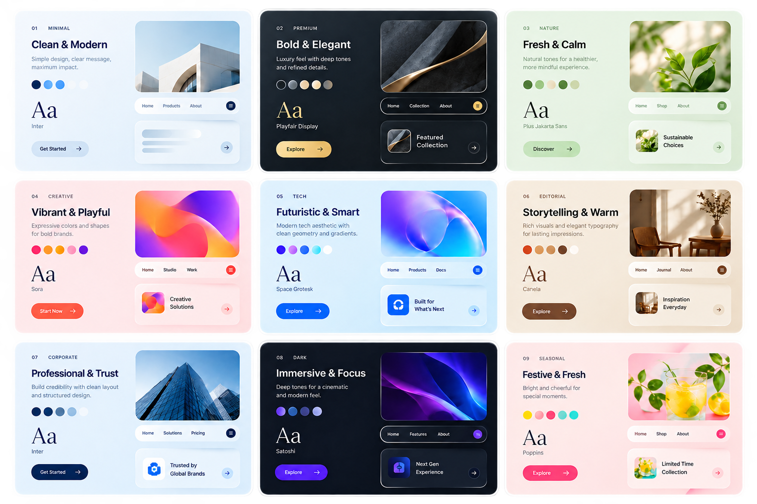 Signature Landing theme showcase